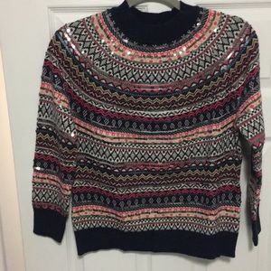 sequin fair isle sweater